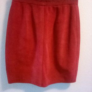 Benetton red suede mini skirt